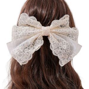 Lace Hair Bow Barrette